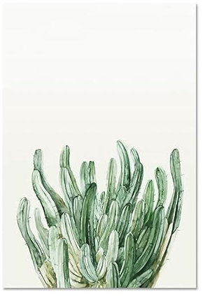 Gxllhh Bilder Kaktus Leinwand Bilder Mit Holzrahme, Moderne Wandbilder Wohnzimmer, Rahmen Kunstdruck Gemälde,Deko Bilder Für Wohnzimmer Schlafzimmer,Leinwandbilder Wohnzimmer 30X40Cm