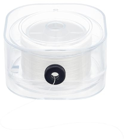 PH PandaHall 0,2 mm, filo di cotone cerato, 200 m, per perline di semi, per cucito, filo non elastico, per perline, creazione di gioielli, artigianato in pelle, bianco
