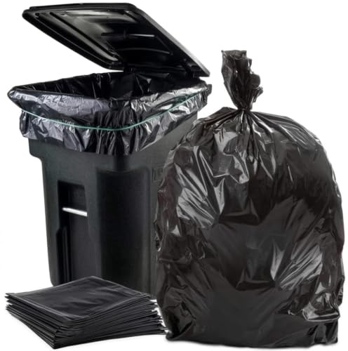 Tezraftaar® 50 x Wheelie Bin liner 30 x 46 x 54 150gauge 240L Black Heavy Duty Refuse Sacks Bin Waste Bag for House Hold Kitchen Garbage