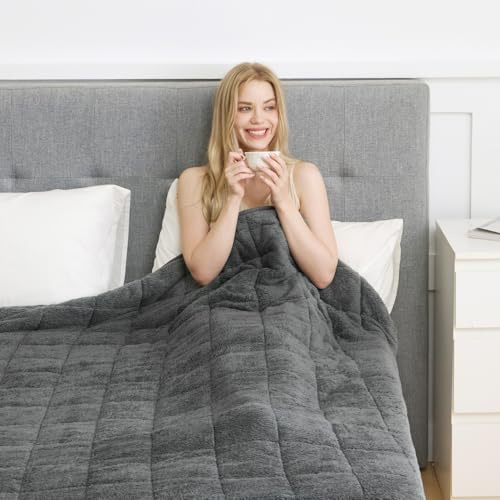 Good Nite Weighted Blanket Adult 6 Kg Heavy Blanket for Sleeping Adults Grey 125x180 cm Flannel Blanket Warm Heavy Weighted Blankets for Winter
