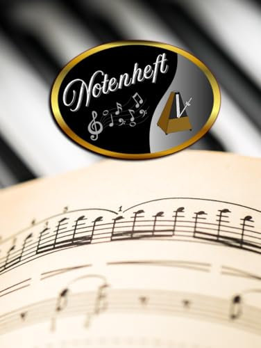 Notenbuch Keyboard Notenheft Klavier Musikunterricht Akkordeon Notenlinienheft Große Lineatur Klavierunterricht Anfänger Piano Orgelbuch DIN A4 ... Notensysteme Musiker Celesta A08A