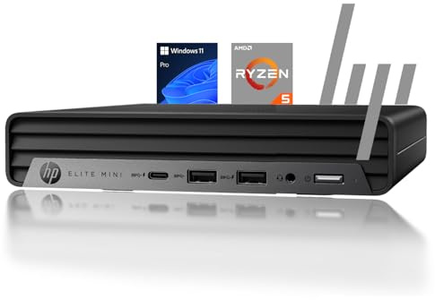 HP 2025 Elite 805 Mini PC Desktop Computer, AMD Ryzen 5 (Beat i7-11700T), Ultra-Quiet Design, 16GB RAM, 512GB PCIe SSD, Dual 4K Display Support, USB-C, Wi-Fi 6, Keyboard & Mouse, Windows 11