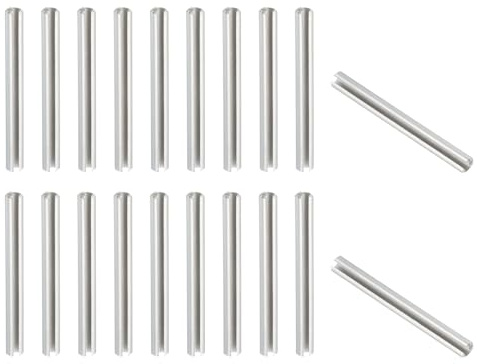 PATIKIL Slotted Spring Pin, 20 Pcs 3/16 x 2 (5.3mm x 50mm) 304 Stainless Steel Split Roll Pins Spring Dowel for Home Improvement Automotive Machine Repair, Silver