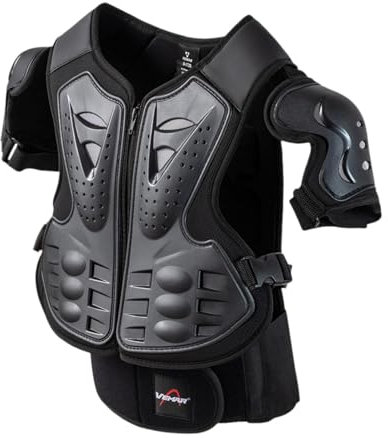 AsrMyjcx Tuta Da Motociclista per Bambini con Pettorina E per La Guida, Nero