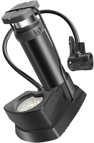 PENIKOKO Hochdruck-fußluftpumpe Mit Manometer Und Schlauch Multifunktionale Portable Luftpumpe Für Fahrrad Motorrad Und Sportbälle Kompakt Und Leicht Zum Mitnehmen
