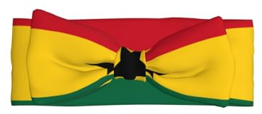 SSIULUS Haarband mit Schleife, Motiv: Flagge von Ghana, weiches Polyester, mit niedlichem Schleifen-Design, dehnbar und bequem