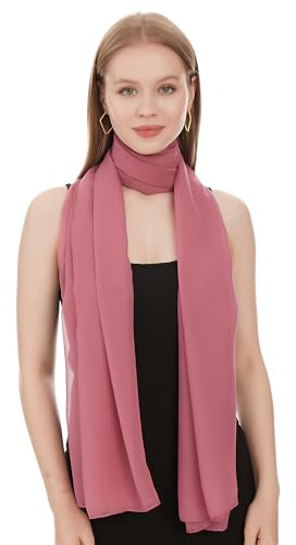 Chiffong Sjal Scarf För Dam – Lätt Och Tunn Halsduk Mode Sjalar för Kvinnor - Chiffon Vårsjal - Elegant Sommarsjal För Damer - Chiffongsjal Bröllopssjal Balwrap Cocktailsjal (Bubblegum)