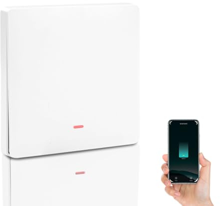 Lichtschalter, 1 Fach 1 Weg, Smart Wandschalter Alexa und Google Home Work mit Tuya, Smart Light Switch 86-Type Lichtschalter Unterputz (Neutrale Leitung Benötigt)