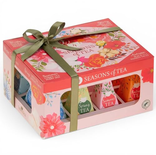 Teegeschenk in Geschenkbox, Kollektion ausgewählter Schwarztee & Grüntee, Tee-Geschenkpackung mit einer Auswahl feinster Schwarztees & Grüntees, 12 x 2g = 24g (Seasons of Tea)