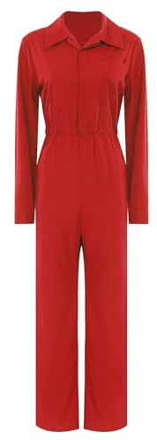 Alvivi Dam arbetsoverall blåman jumpsuit overall skyddsdräkt verkstad kostym rallyekombi mekaniker coverall arbetskläder, röd, M