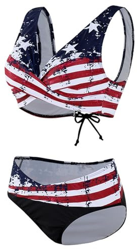 Bañador Reductor Barriga Bikini Mujer Reductores Bikini Multicolor con Arosoíris Divididas para Mujer con Relleno Tipo Bustier Push Up Relleno Trajes De Baño (Red L)