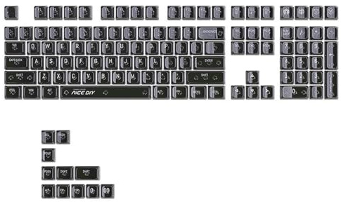 1 Set di tappi per tasti traslucidi retroilluminati 132 tasti MDA profilo Double Shot Crystal Key Caps Set per tastiera meccanica