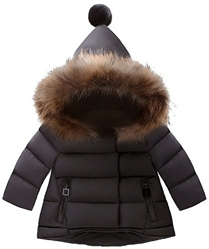Odziezet Manteau Blouson à Capuche Enfant Fille Trench-Coat Blazer Veste Manche Longue ,Noir,3-4 ans