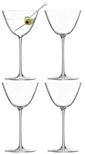 LSA International Borough Martini Glass 195 ml Clear | Set of 4 | Dishwasher Safe | BG08