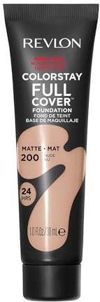 Revlon ColorStay Full Cover - Fond de Teint Couvrant Imperfections - Maquillage Teint - Couvrance optimale et fini mat - Résite à Toutes Épreuves - Effet Seconde Peau - 30ml - N200 Nude