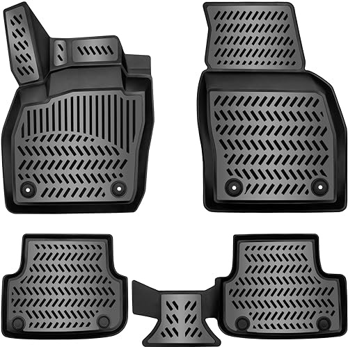 ELMASLINE 3D Gummimatten Set für VW Polo 6 (VI) 2017-2026 (AW) | Extra hoher 5cm Rand | Zubehör Fußmatten