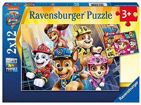 Ravensburger - Kinderpuzzle – Puzzles 2 x 12 P – Unsere Rettungsschwimmer auf Vier Pfoten/Paw Patrol der Film – ab 3 Jahren – 05151
