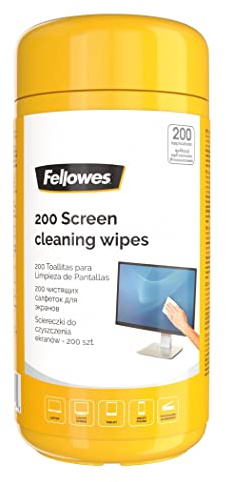 Fellowes 200 Screen Wipes Tub for Home and Office - Monitor/Laptop/iPad/Mobile Phone/Tablet Cleaning Wipes - Multi Pack of 6 - Amazon Exclusive