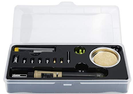 Kit de soldador de gas, kit de soplete de soldadura inalámbrico portátil de 12 pulgadas para automoción, electrónica, bricolaje en el hogar, computadora(Oro)