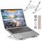 Hoppac Support Ordinateur Portable,Tout MéTal Aluminium Support PC Portable,7 Niveaux De RéGlage De La Hauteur Support PC,AéRation Pliable Support Ordinateur Compatibles Macbook Air/Pro/ASUS/Lenovo