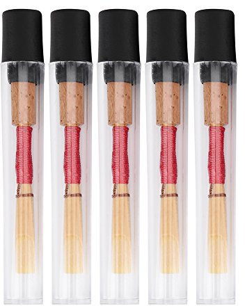 Oboe Reeds, Pack of 5 Bamboo Oboe Reeds Medium Soft Handmade Oboe with Transparent Storage Case Medium Strength Instrument Accessories For Beginners Oboe Accessories