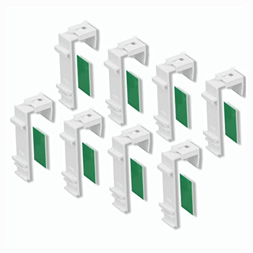 KLEMMFLEX Klemmhalter lang, für Klemmfix Doppelrollo, Duo-Rollo ohne Bohren zum Klemmen und Kleben, 8 Stück, als Zubehör, Ersatzteil für die Aufhängung, Befestigung am PVC-Fenster, Balkontür