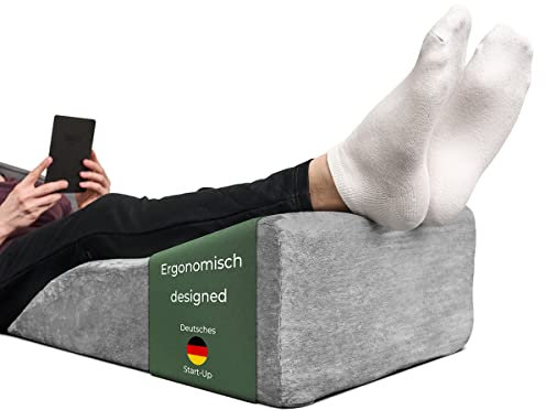 Ergonomisches Venenkissen zum Beine hochlagern - Beinauflage zum Beine hochlegen - Beinhochlagerungskissen - Keilkissen Stützkissen für Beine & Knie ideal als Lymphkissen und Venenkeil für beide Beine
