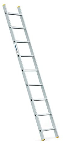 HOSTRÖM Echelle Simple StablePro 9 marches en Aluminium, légère et Durable, Hauteur de Travail maximale 3,47m, Garantie 5 Ans, Charge maximale 150kg