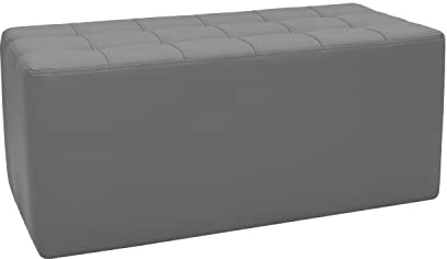 Factory Direct Partners Tufted Rectangle Accent Ottoman Bench Beautifully Upholstered Furniture for Modern Home, Office, Library or Waiting Area Seating, Footstool, Table Use - Gray, 14046-GY