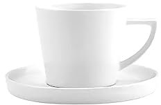 Karaca Salvare 12 Piece New Generation Bone Tea Cup and Saucer Set for 6 People, 260ml, White