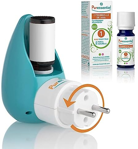 Puressentiel - Diffuseur d'huiles essentielles à ultrasons + Huile Essentielle Citronnelle de Java Bio - Made in France