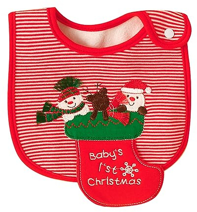 Weihnachten Baby Lätzchen,Weihnachten Wasserdichte Lätzchen,Lätzchen Weihnachten,Erste Weihnachten Lätzchen,Baby Lätzchen,Weihnachten Baby Geschenke Christmas,für Babys Neugeborene,(Weihnachtssocken)