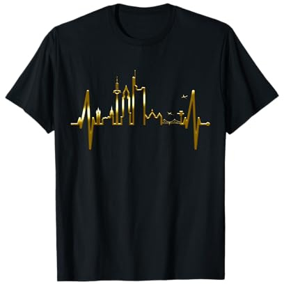 Frankfurt Skyline Herzschlag Liebe I Love Frankfurt Am Main T-Shirt