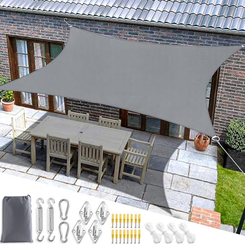 Mokani Sun Shade Sail for Garden, 2x3m Rectangle Sunscreen Awning Canopy, Waterproof Shade Sails with Accessories, 95% UV Block Sail Shades, Sun Shades for Garden Outdoor Patio Party Pergola Balcony