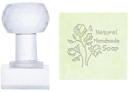 Sello de acrílico transparente en relieve con mango, sello de jabón personalizado para galletas de arcilla, gomitas, manualidades, regalo DIY
