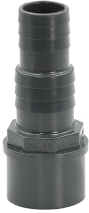 HAF 1x PVC Druckschlauchtülle mit 32mm 38mm x 50mm | Schlauchtülle x Klebestutzen | Schlauchverbinder aus grauem PVC-U | PN16 für Poolfitting, Pool, Schwimmbad, Poolverrohrung, Druckleitung