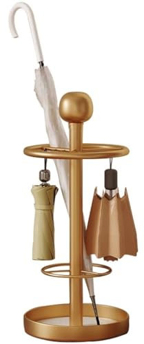 Regenschirmständer Moderner Schirmständer Aus Schmiedeeisen, Regenschirm-Aufbewahrungsregal Mit Haken, Schirmständer Für Den Innenbereich, Mit Ablaufschale (Color : A, S : 25 * 52cm)