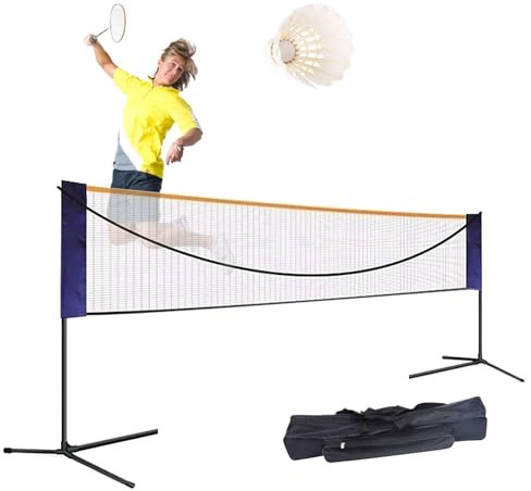 Zusammenklappbares Badmintonnetz-Set, Tragbares Tennisnetz, Pickleball, Höhenverstellbares Standard-Badmintonnetz-Set, Volleyballnetze Mit Ständer/Rahmen-Tragetasche