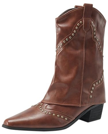 black week angeboteOverknees Stiefel Damen Leder Casual Langschaft Boots Winterschuhe Damen Klassische Stiefel Casual Spitze Zehe Klobiger