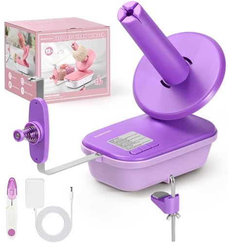 Elektrischer Wollwickler zum Häkeln mit hoher Geschwindigkeit, Upgrade mit Drei Einstellbaren Gängen, 4-10 oz große Kapazität, Automatischer Garnwickler, der Helfer für Strickbegeisterte, Blau