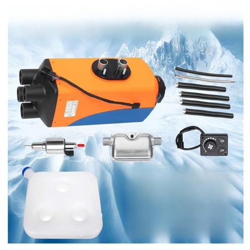 Chauffage diesel Bouton Switch watter autonome de voiture 1 2V / 24V 3KW / 5KW Chauffe-air chauffe-air 4 trous chauffe-eau avec réservoir de 10L + silencieux for camions Maximiser l’efficacité énergét