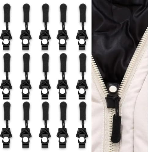 15 Stück Reißverschluss-Reparatur-Set, sofortiger Reißverschluss-Fixierer, Ersatz Zipper, Fix Reißverschluss Schieber, Reißverschlussschieber, Ersatz für Gepäck, Rucksäcke, Jacken
