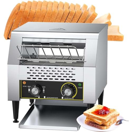 YXZQLOZ Tostadora transportadora Comercial | Tostadora eléctrica para restaurantes y cafeterías | 600 rebanadas de Pan por Hora | Tostadora (1300w)