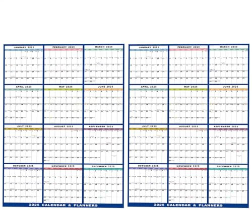 Löschbarer Wandkalender 2026 – 2 Stück, nass und trocken abwischbar, Jahresplaner, wiederbeschreibbarer Jahreskalenderplaner, 12 Monate, undatierter Blanko-Planer, wiederverwendbarer laminierter