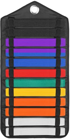 SUMNACON Support de ceinture pour 12 ceintures de combat - Étanche - Support mural pour ceinture de judo Medail, de karaté - Cadeau (pas de ceinture)