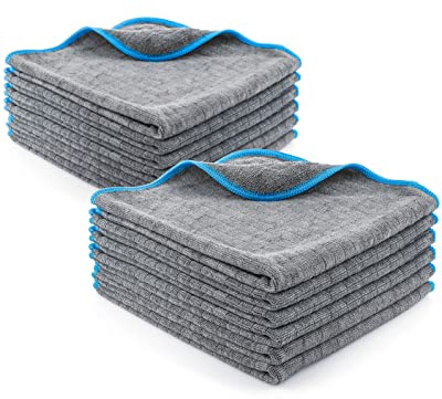 LICARGO Mikrofasertücher Auto 12er-Pack - Fusselfrei und Saugstark 380 GSM | Allround Microfasertuch 40x40 cm, Autopflege innen & außen, Lackschonend, Poliertücher, Putztücher, Extrem Langlebig