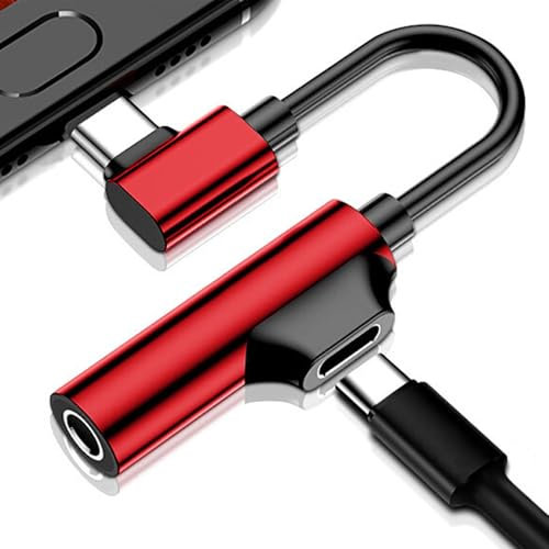 Conversor USB -C - Adaptador de audio, conector para auriculares, conector de auriculares, concentrador ligero de 2 puertos con reducción de ruido, música práctica y accesorios de llamada para