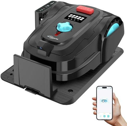 YARDCARE M800Plus Mähroboter ohne Begrenzungskabel Empf.800m², GPS-Positionierung+KI Vision Navigation, Automatische Rückkehr Ladestation+App, U-förmiger Schnitt, Präzise Hindernisvermeidung