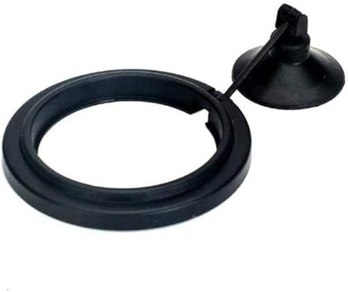 2Pcs Black Fish Feeding Ring, Floating Tropical Fish Food Ring Aquarium Fish Tank Suction Cup Pet Supplies Food Tray Feeder Floating Station Aquarium Feeder Accessories