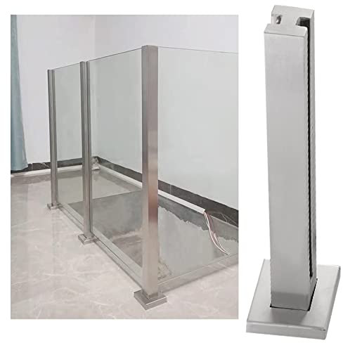 Collier de serrage carré moderne pour poteau de balustrade en verre – Support de garde-corps en métal pour une utilisation en intérieur/extérieur – Système de clôture vertical élégant pour plus de